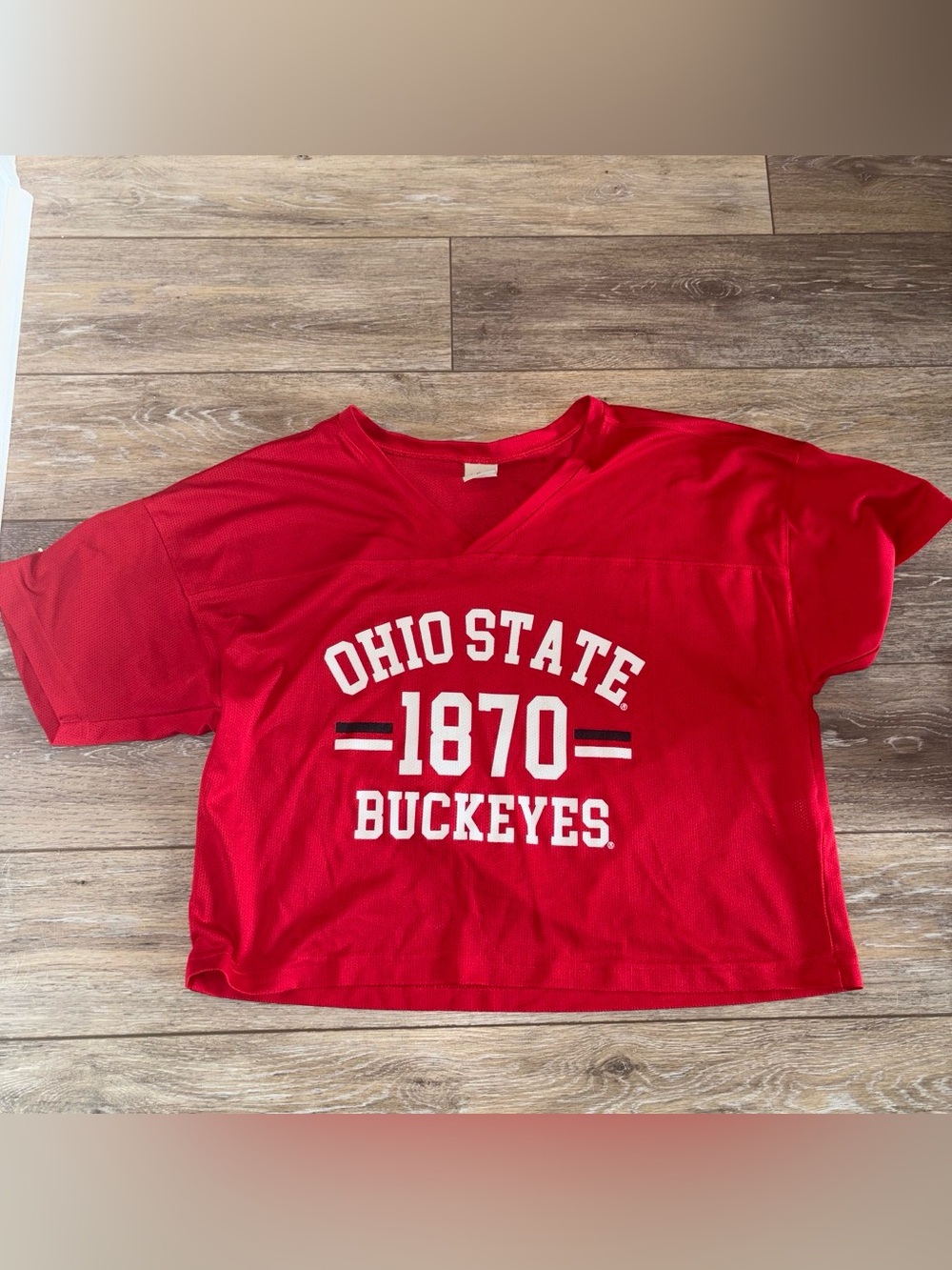 Ohio State Buckeyes Red V-Neck Jersey Tee